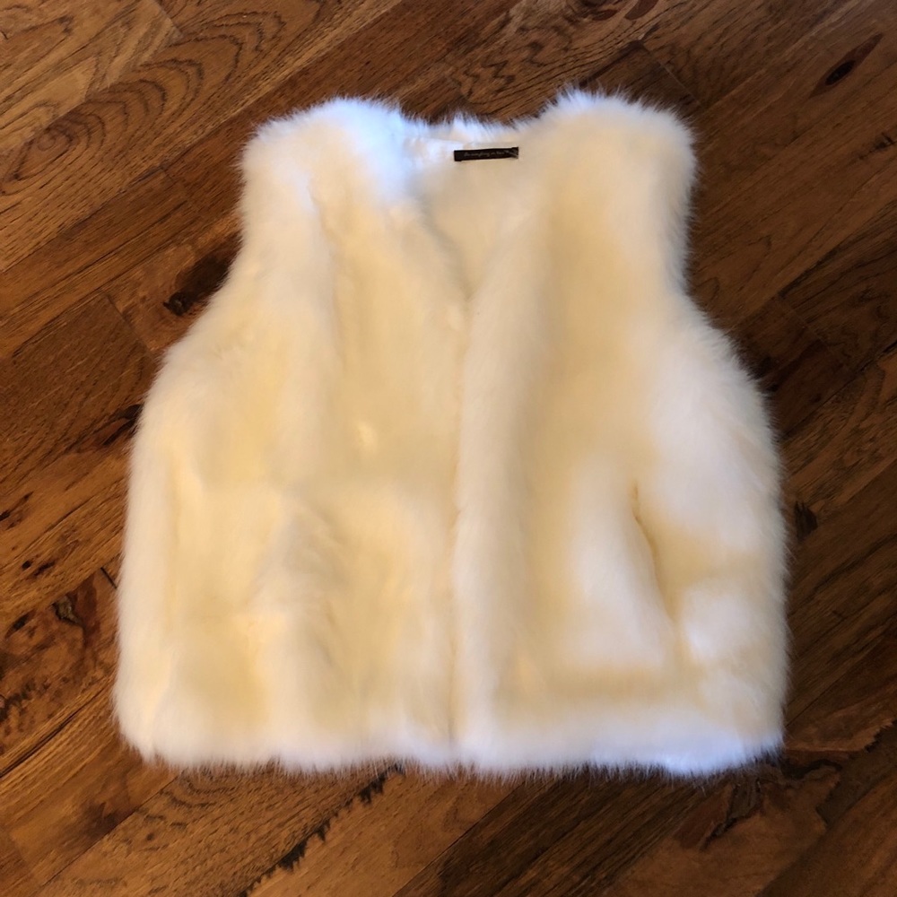 White faux fur vest (Nordstrom)